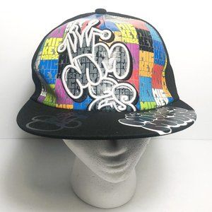 DISNEY PARKS MICKEY MOUSE BALL CAP HAT BLACK GRAPHIC GRAFFITI ART STYLE ADULT